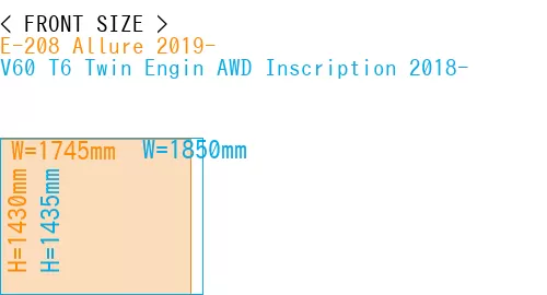 #E-208 Allure 2019- + V60 T6 Twin Engin AWD Inscription 2018-